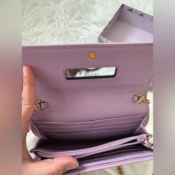 GUCCI Lavender Flora Wallet On Chain 💜💜 - Picture 5 of 7